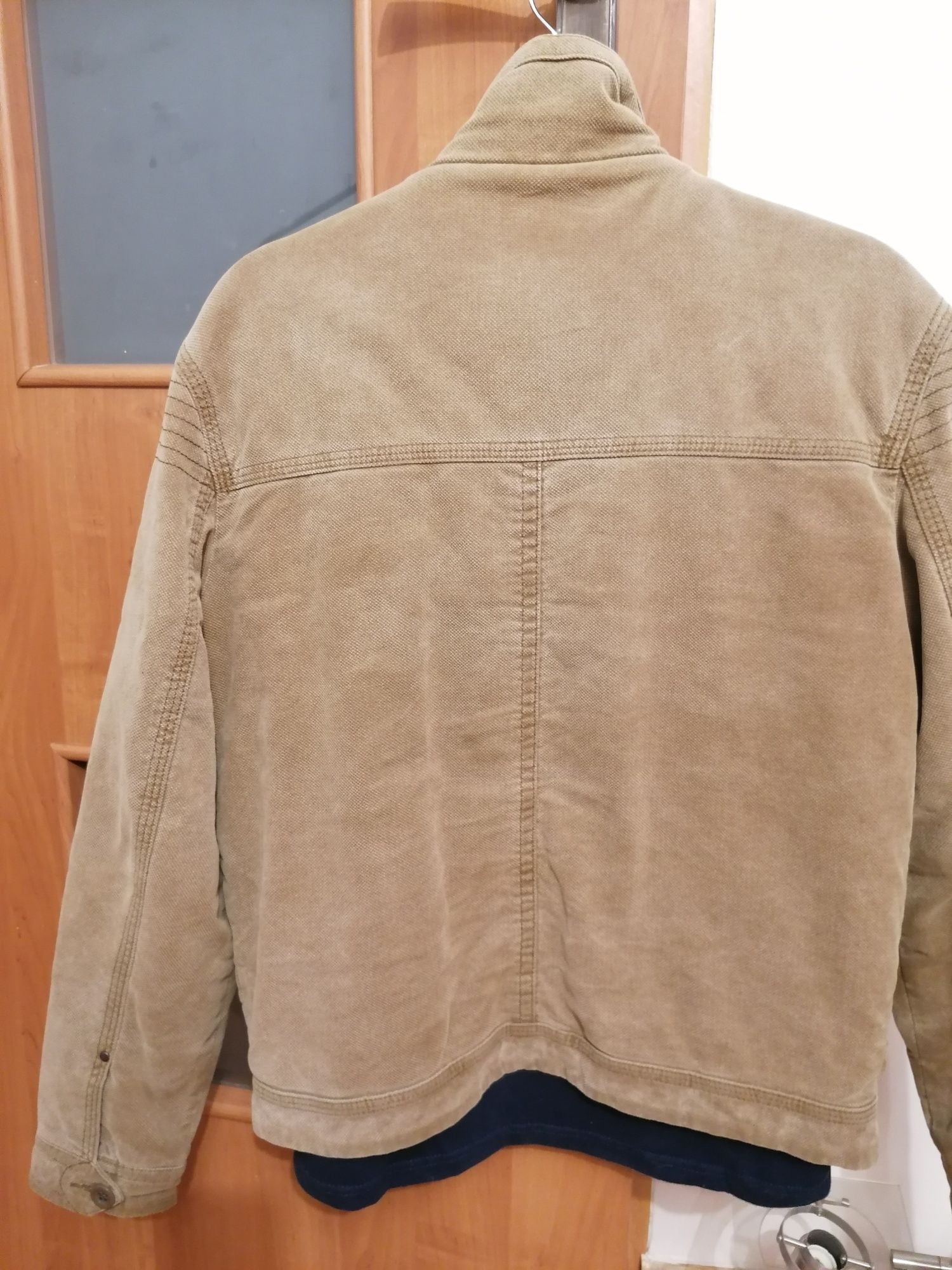 Kurtka beżowa męska sztruks, moleskin military jacket