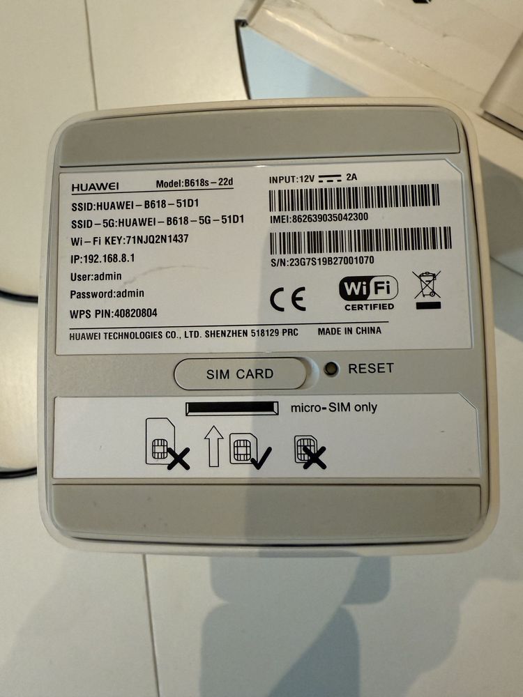 Router HUAWEI 4G B618