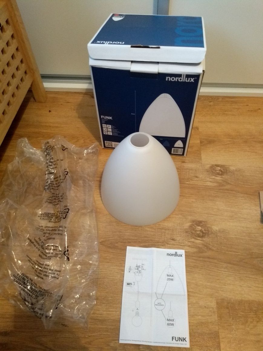 Klosz do lampy Nordlux Funk biały jasny lampa wisząca oświetlenie zaro
