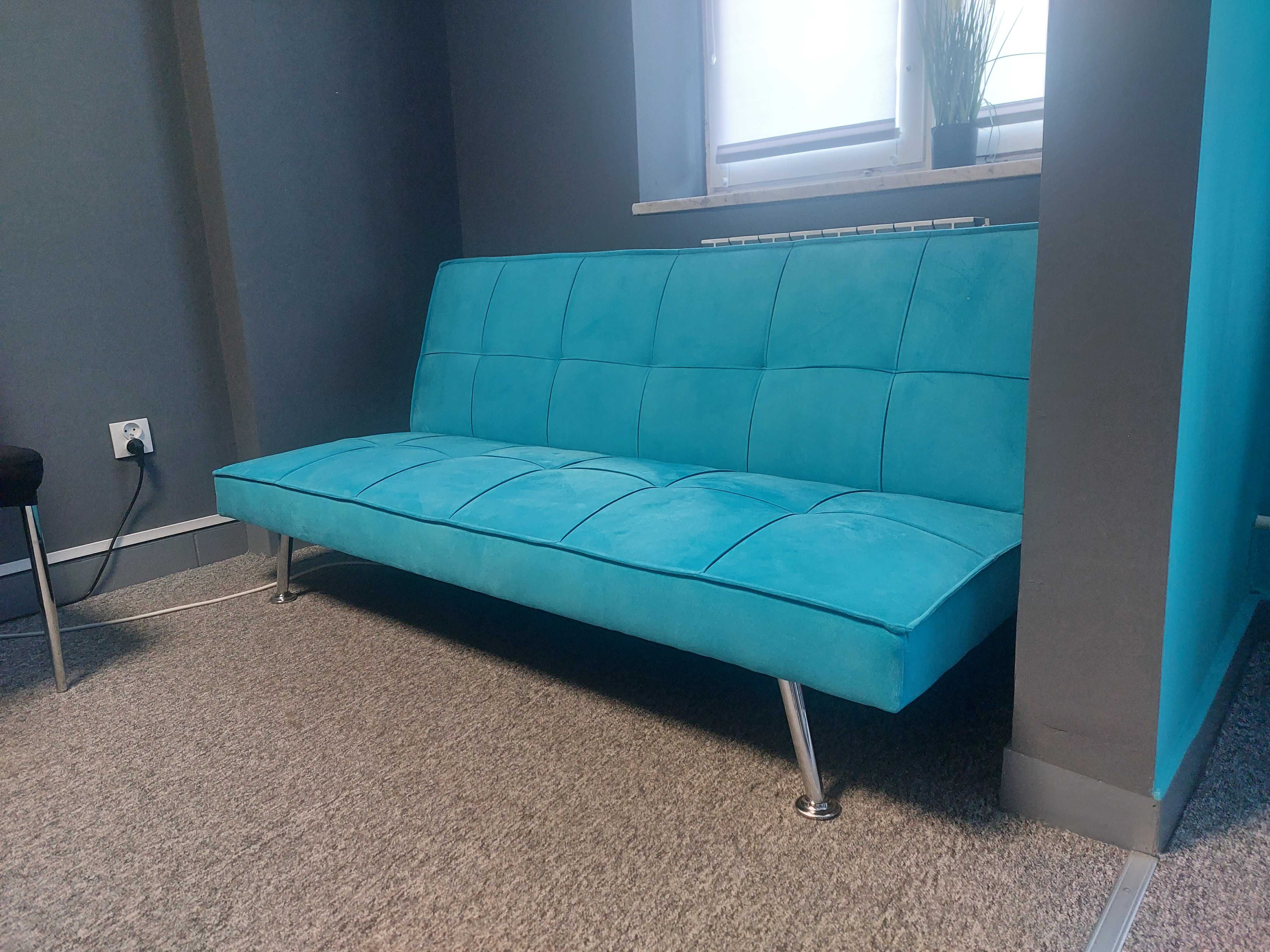 Sofa rozkladana morska niebieska