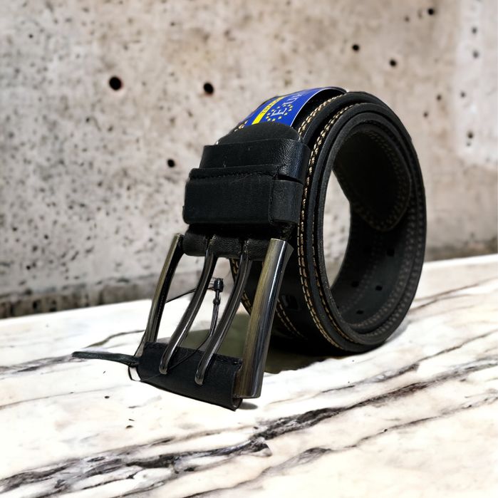Кожаный мужской ремень в джинсы