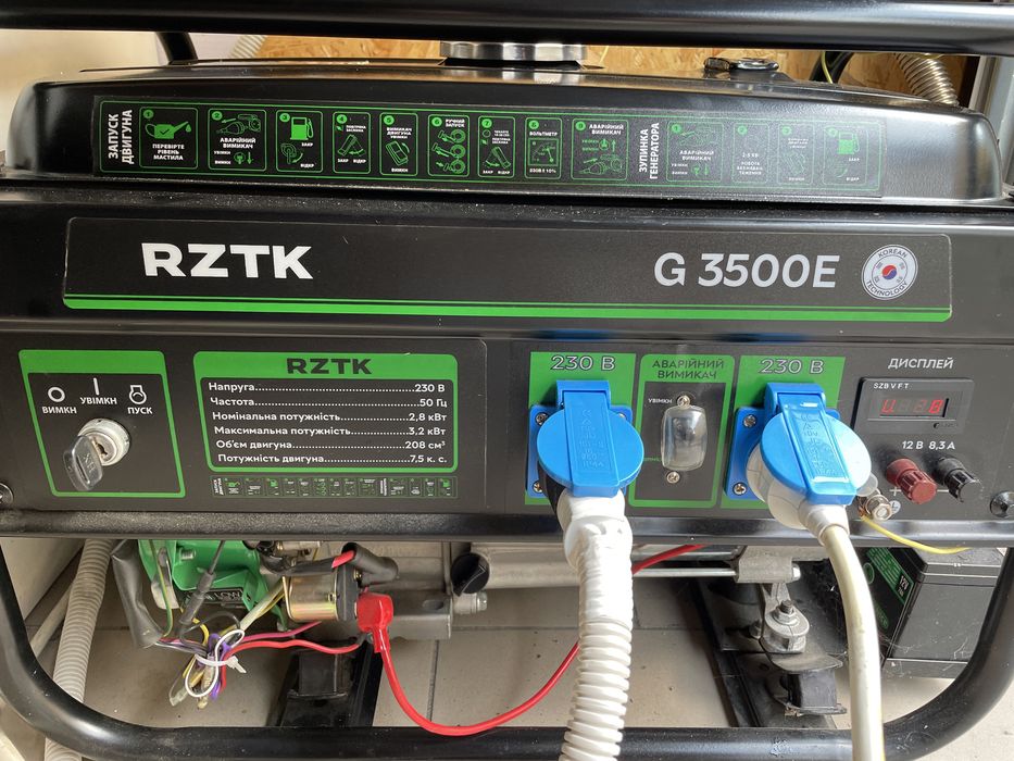 Продам генератор RZTK G3500E