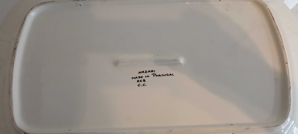 Travessa pintada a mão de 1990