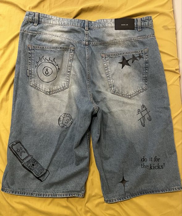 Skejterskie jeansowe szorty baggy Y2K