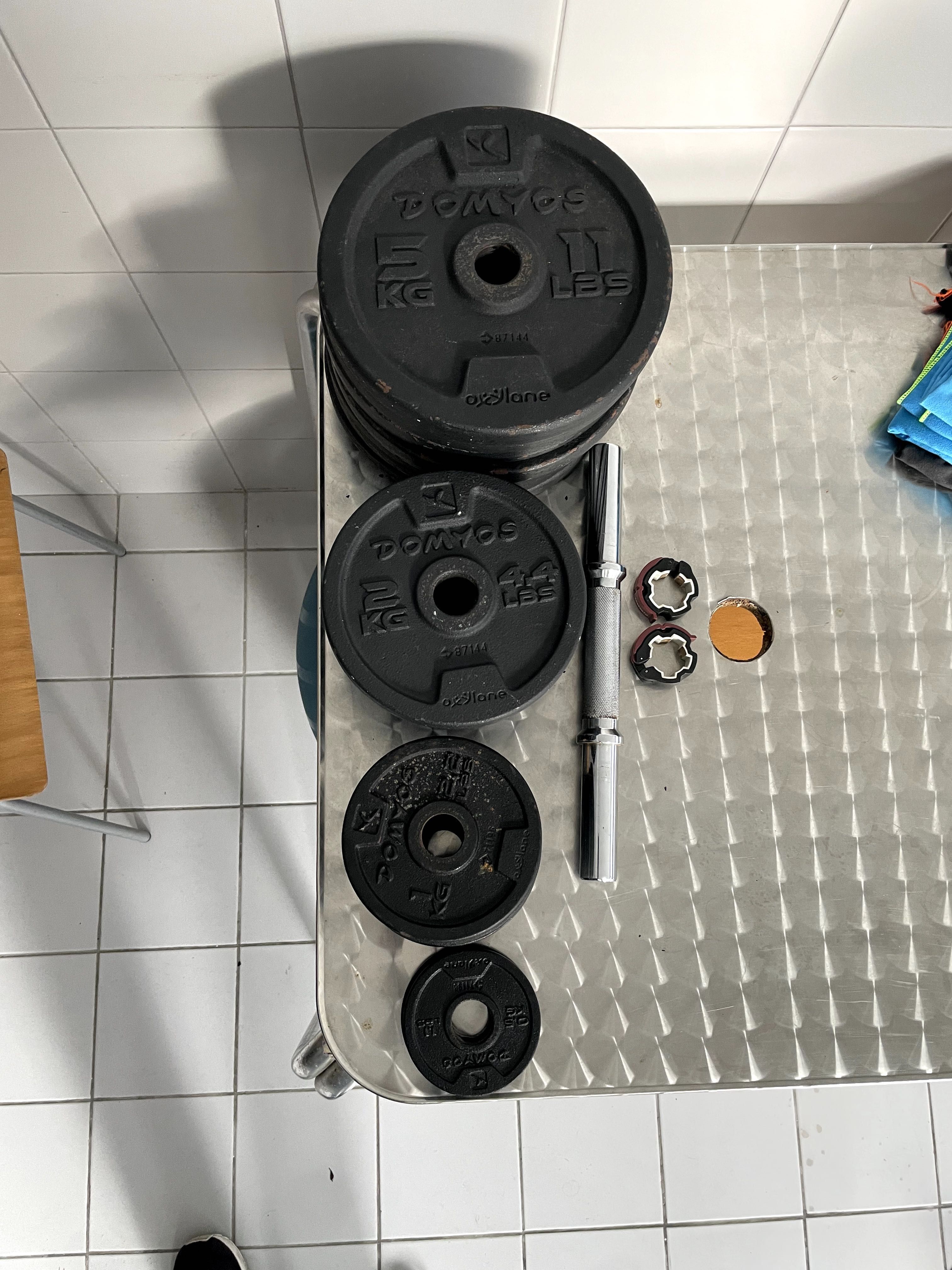 Ginásio Completo–Conjunto de Musculação com Barra Olímpica, Discos e +
