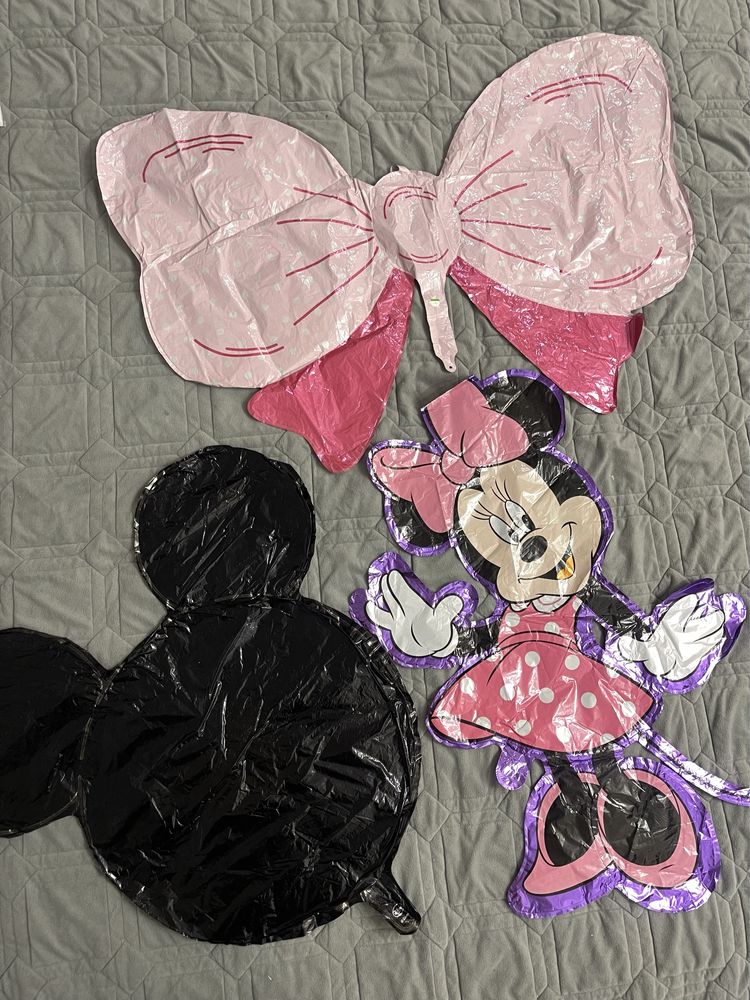 Шары, шар цифра черная, фотозона, декор Минни Маус, Minnie Mouse