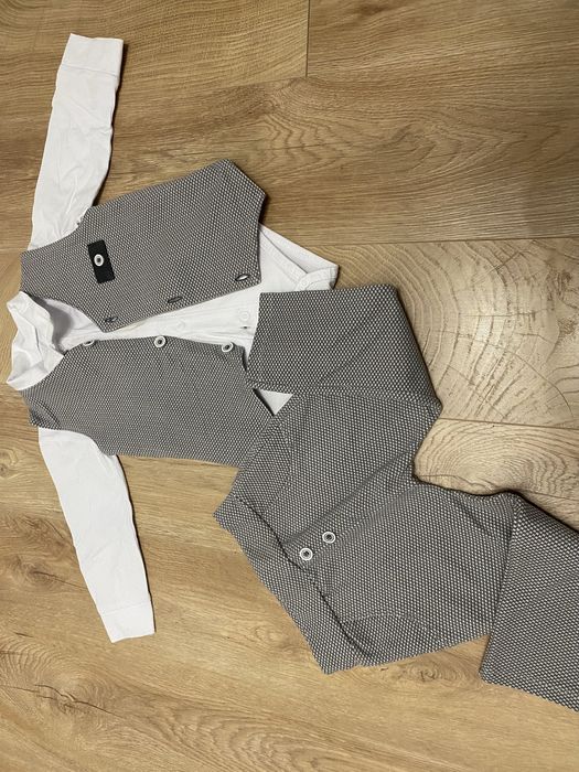 Garnitur zestaw komplet wizytowy dla chłopca rozm. 86