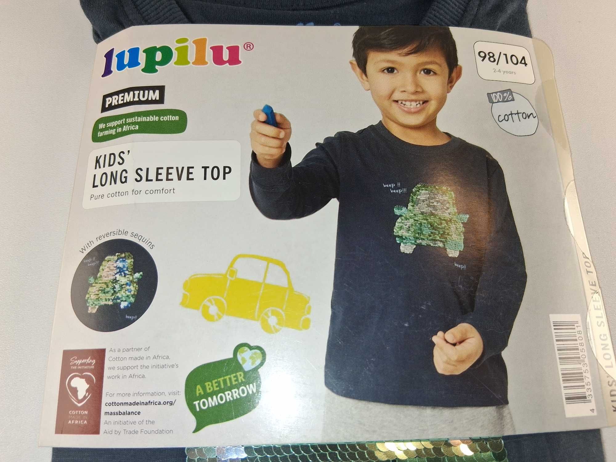 A124 Lupilu Bluzka Chłopięca Z Długim Rękawem Ciemnoniebieska 98/104