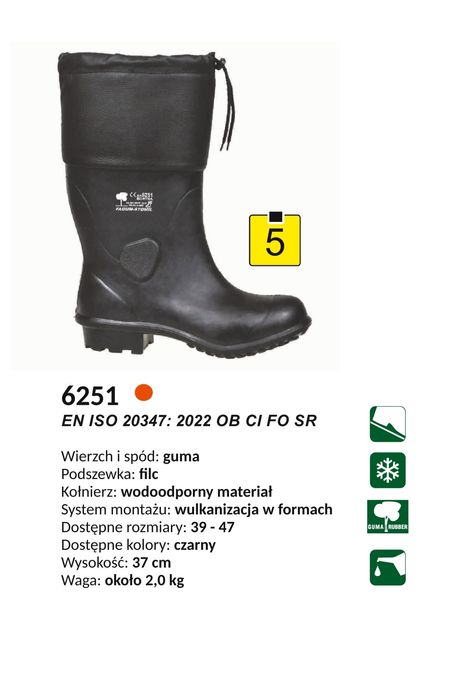Kalosze Gumofilce rozmiar 43  Fagum Stomil 6251