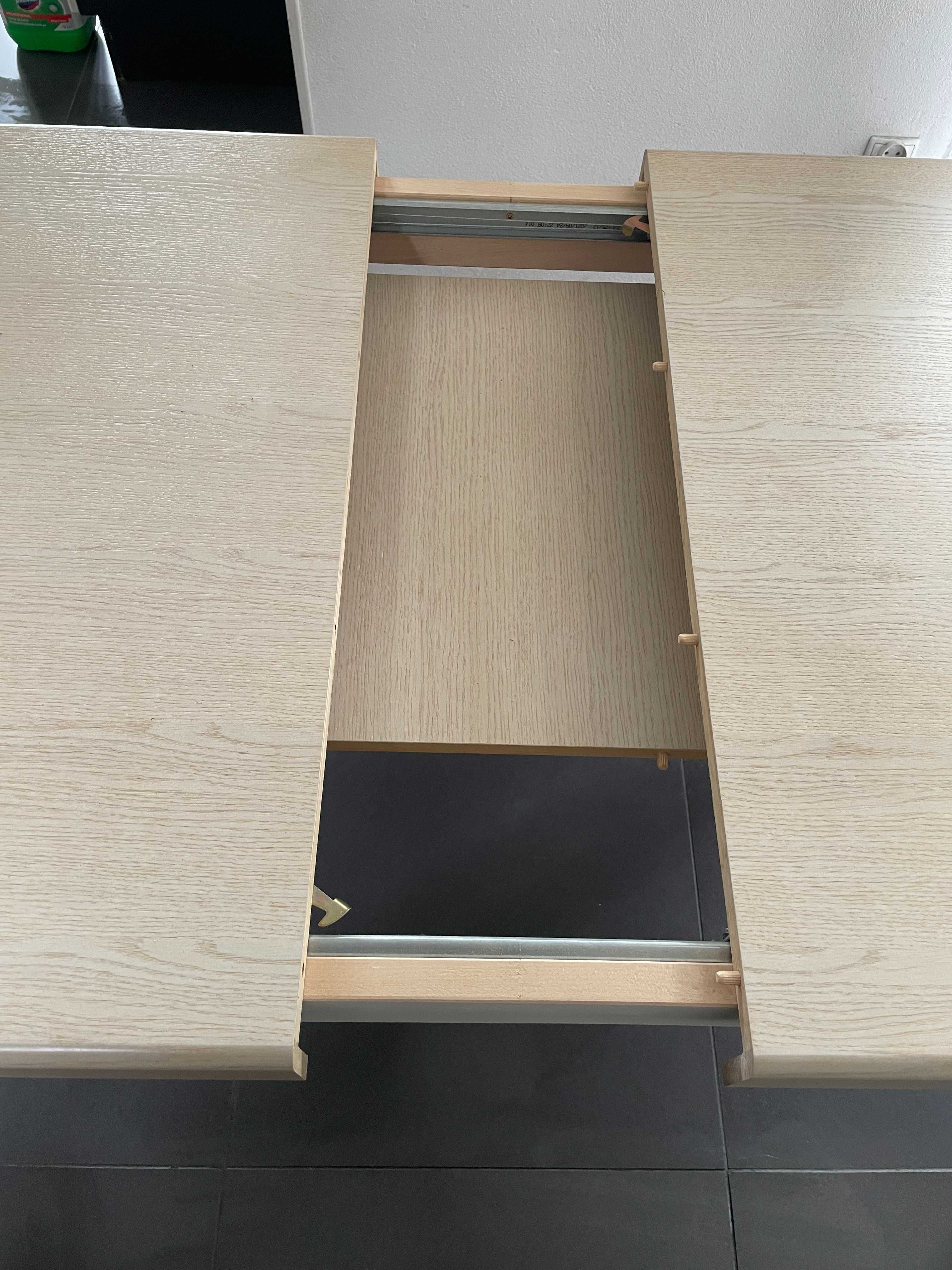 Stół jadalniany rozkładany biały jasny drewno skandynawski styl