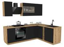 Zestaw mebli kuchennych presto 240x180 cm płyta laminowana czarna
