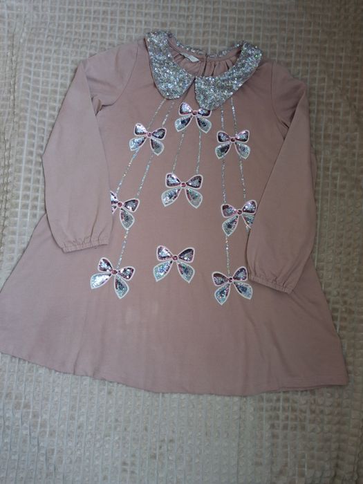 Сукня сукенка плаття на дівчинку новорічне нарядне на довгий рукав 128