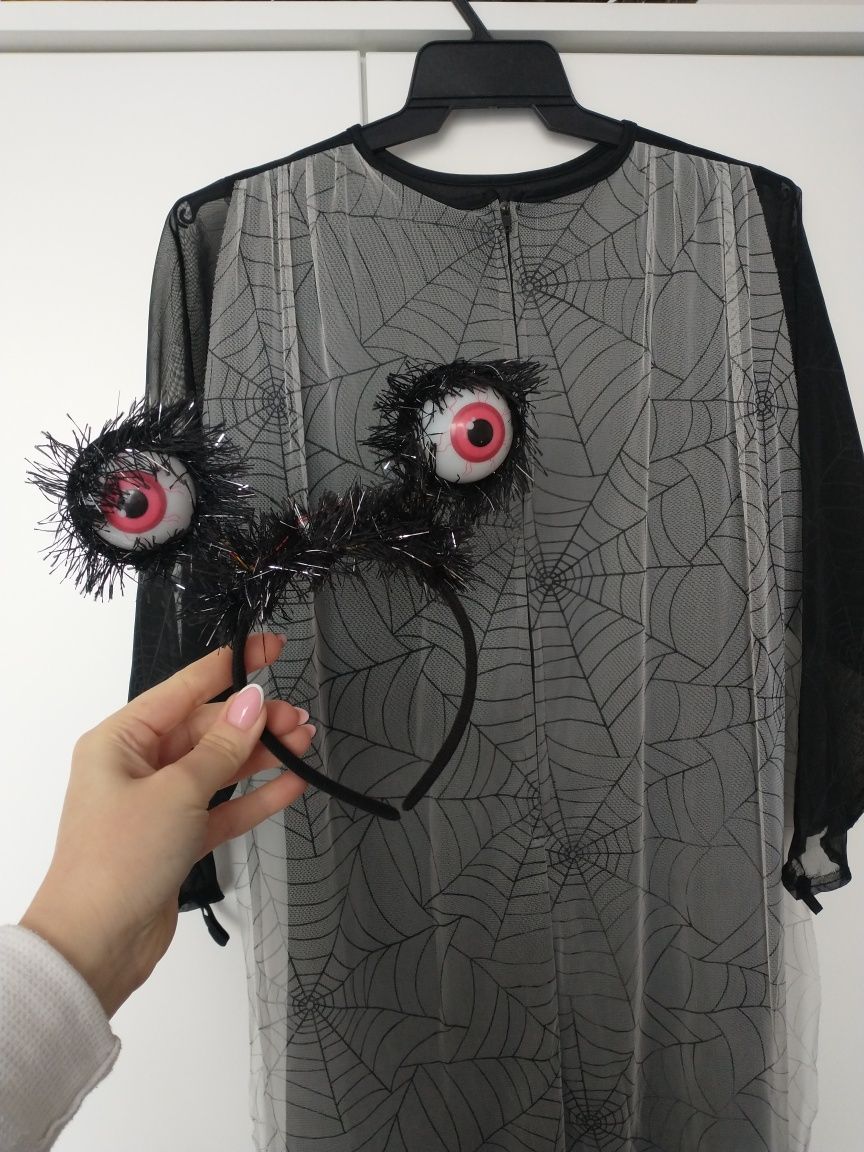 128-150 strój karnawałowy czarownica pajęczarka bal przebranie kostium