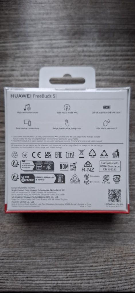 Bezprzewodowe,  dokanałowe słuchawki Huawei FreeBuds 5i ANC