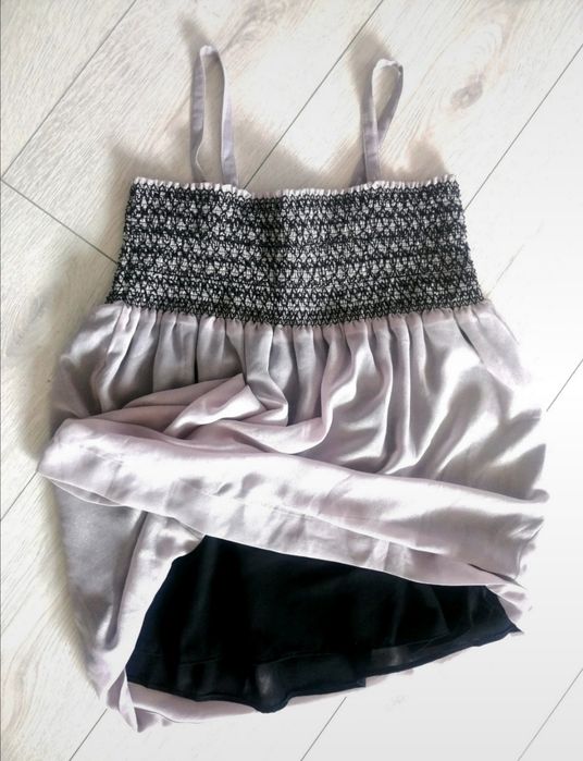 Szara srebrna bluzka Vintage rozmiar S Boho