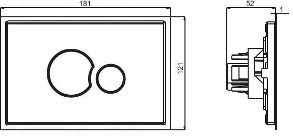 Przycisk spłukujący SANIT SK 706 (chrom mat) - nowy