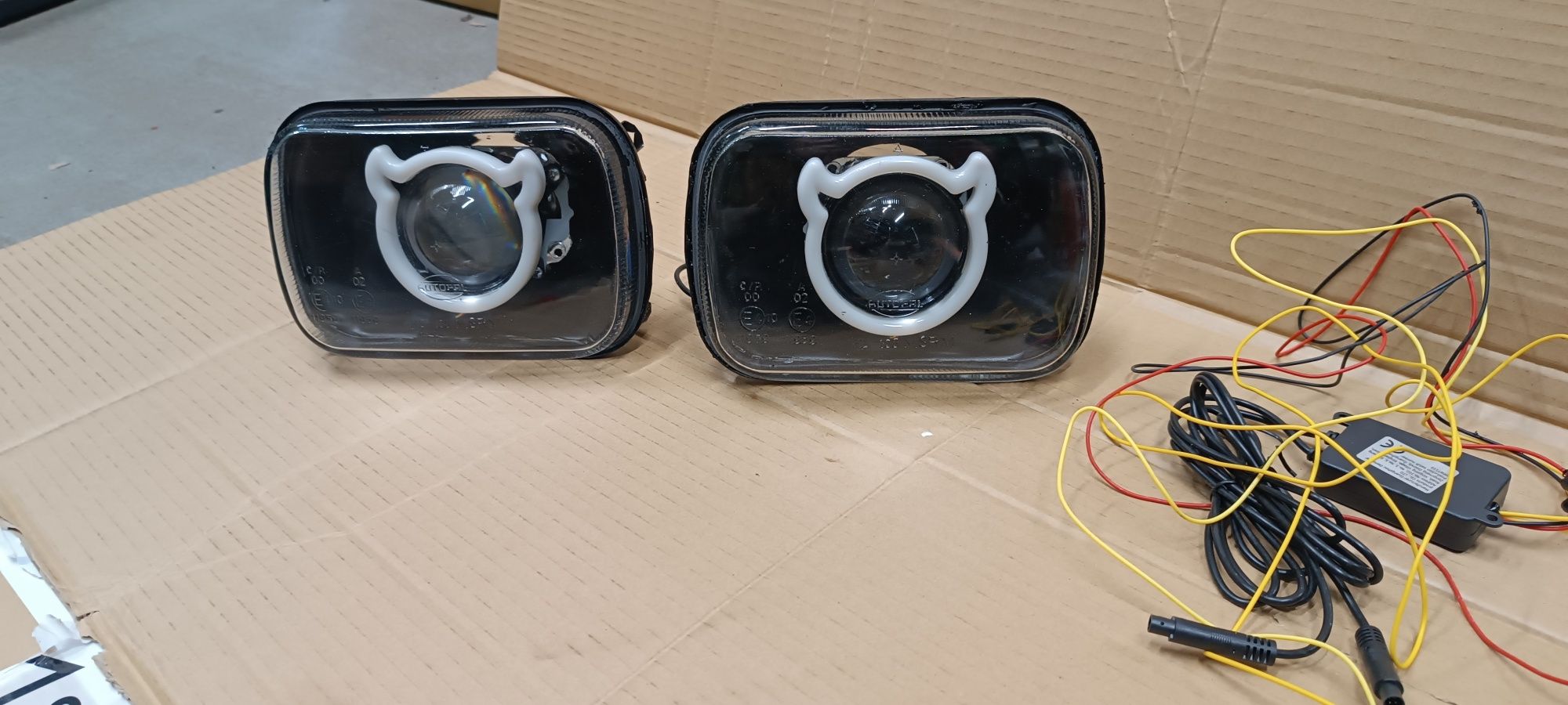 Fiat 126p lampy tuningowe ringi LED gładkie szkło clear custom