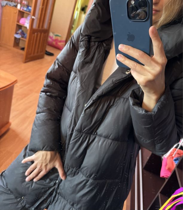 Довгий теплий зимовий пуховик М