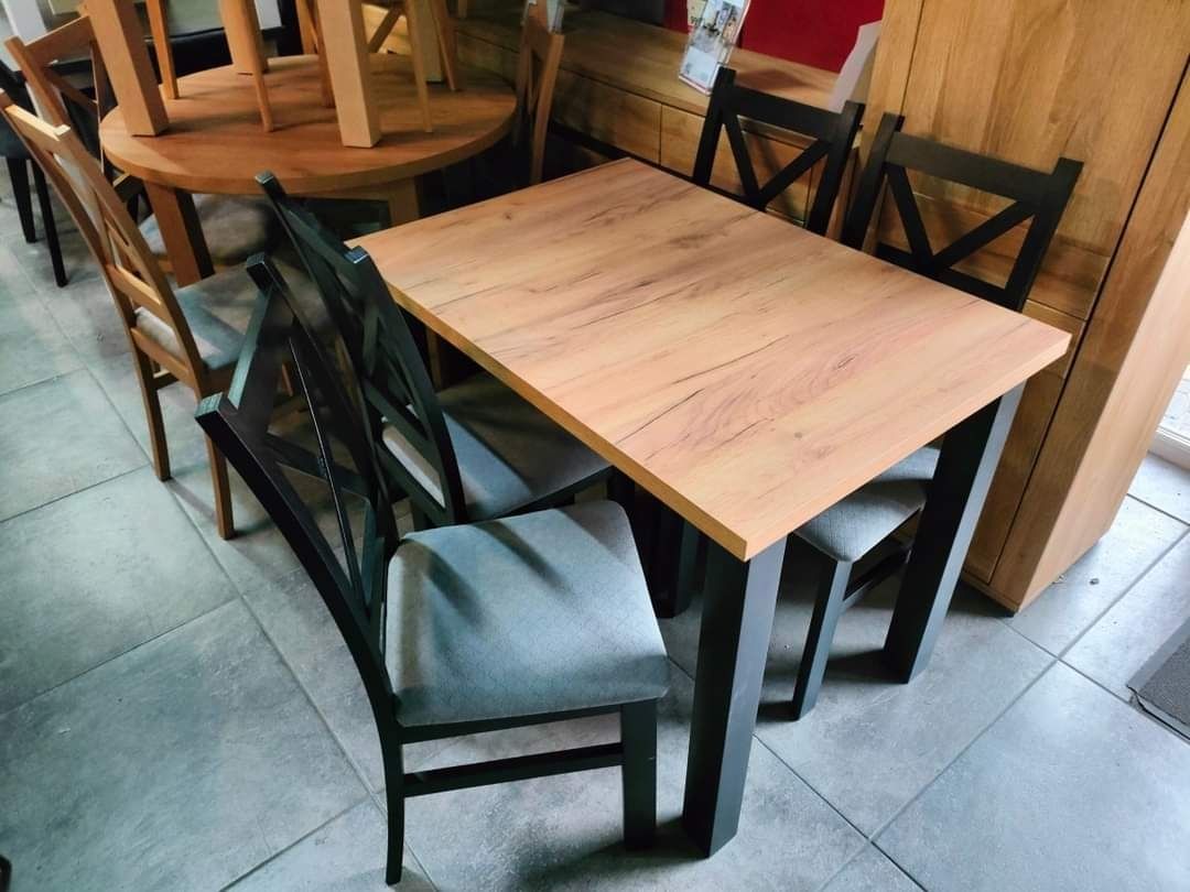 ZESTAW KRZYŻAK  stół +4 krzesła