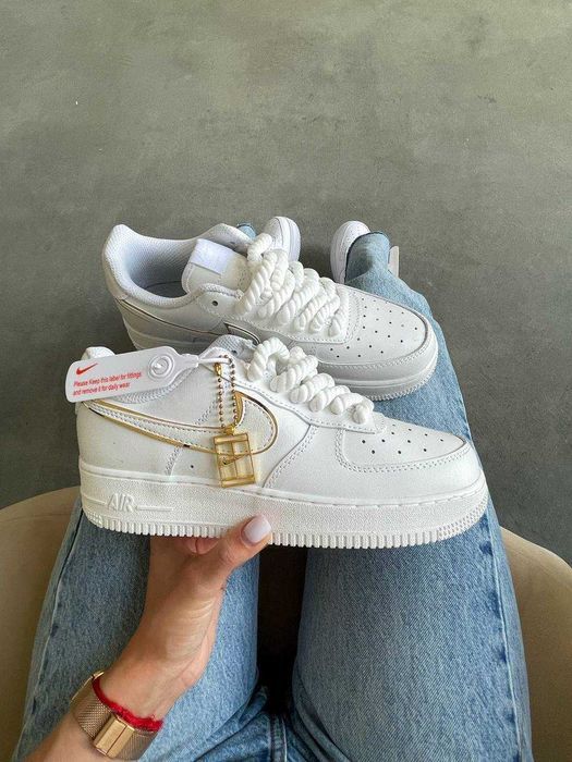 Кросівки Nike Air Force 1 07 Essential White/Gold premium