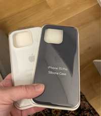 2x Etui biały granat niebieski Apple iphone 15 pro sylikon mikrof