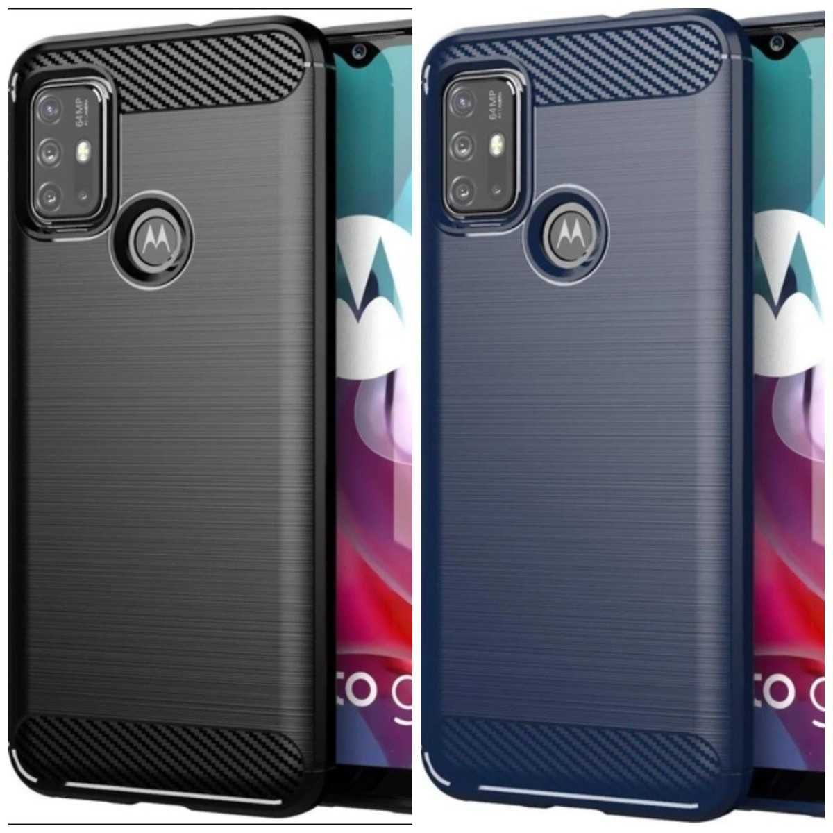 Противоударный чехол накладка для Motorola G10 G20 G30 карбон 2 цвета