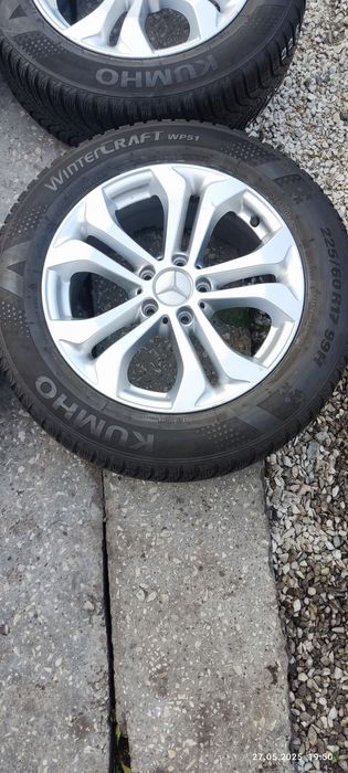 Koła alu oryg Mercedes 5x112 z oponami zima Kumho 225/60 R17, 4szt