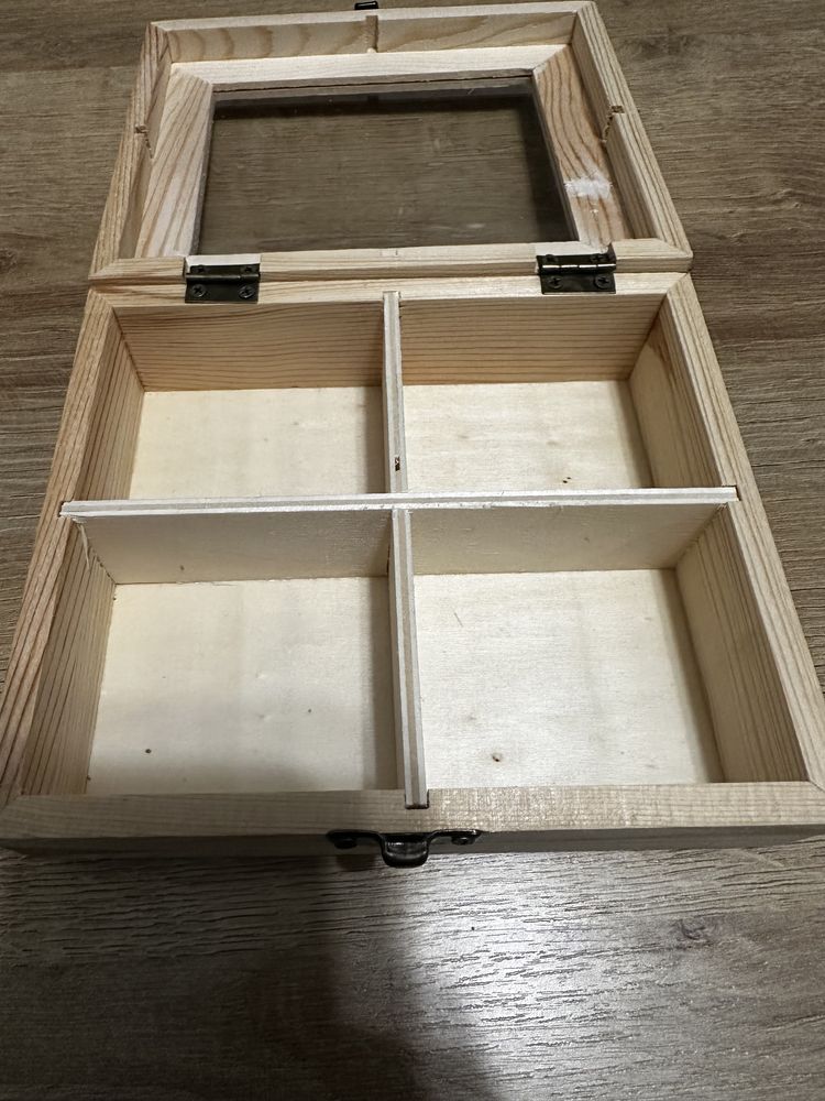 Drewniana szkatułka, pudełko na biżutererie, herbaty ipt