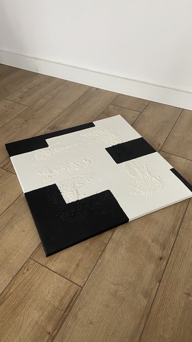 Obraz strukturalny teksturowany minimalizm abstrakcyjny do salonu boho