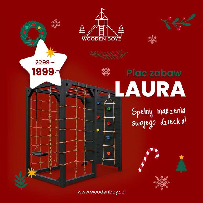 PROMOCJA - Plac zabaw - Laura - Drewniany - Małpi gaj - Wspinaczka