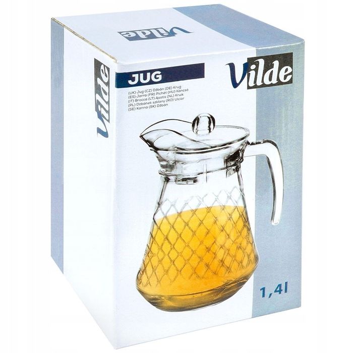 dzbanek szklany na sok wodę napoje solidny 1,4l