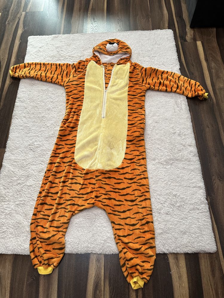 piżama onesie tygrys pomarańcz kigurumi duża L kaptur ogon