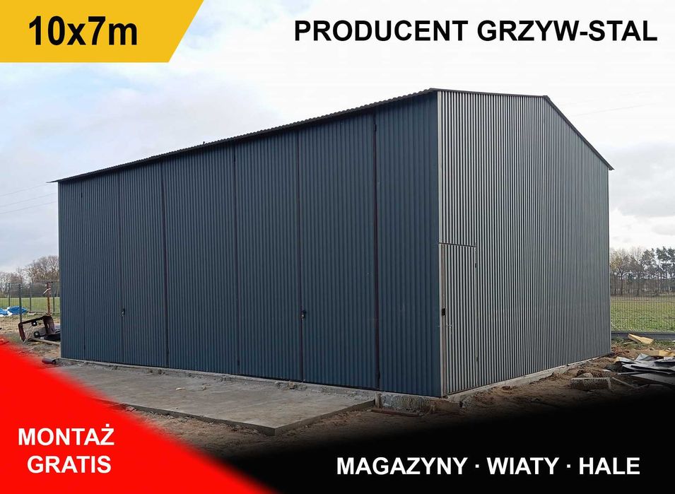 GARAŻ BLASZANY - Wiata - Hala - Magazyn - Blaszak - WIATY - GRZYWSTAL