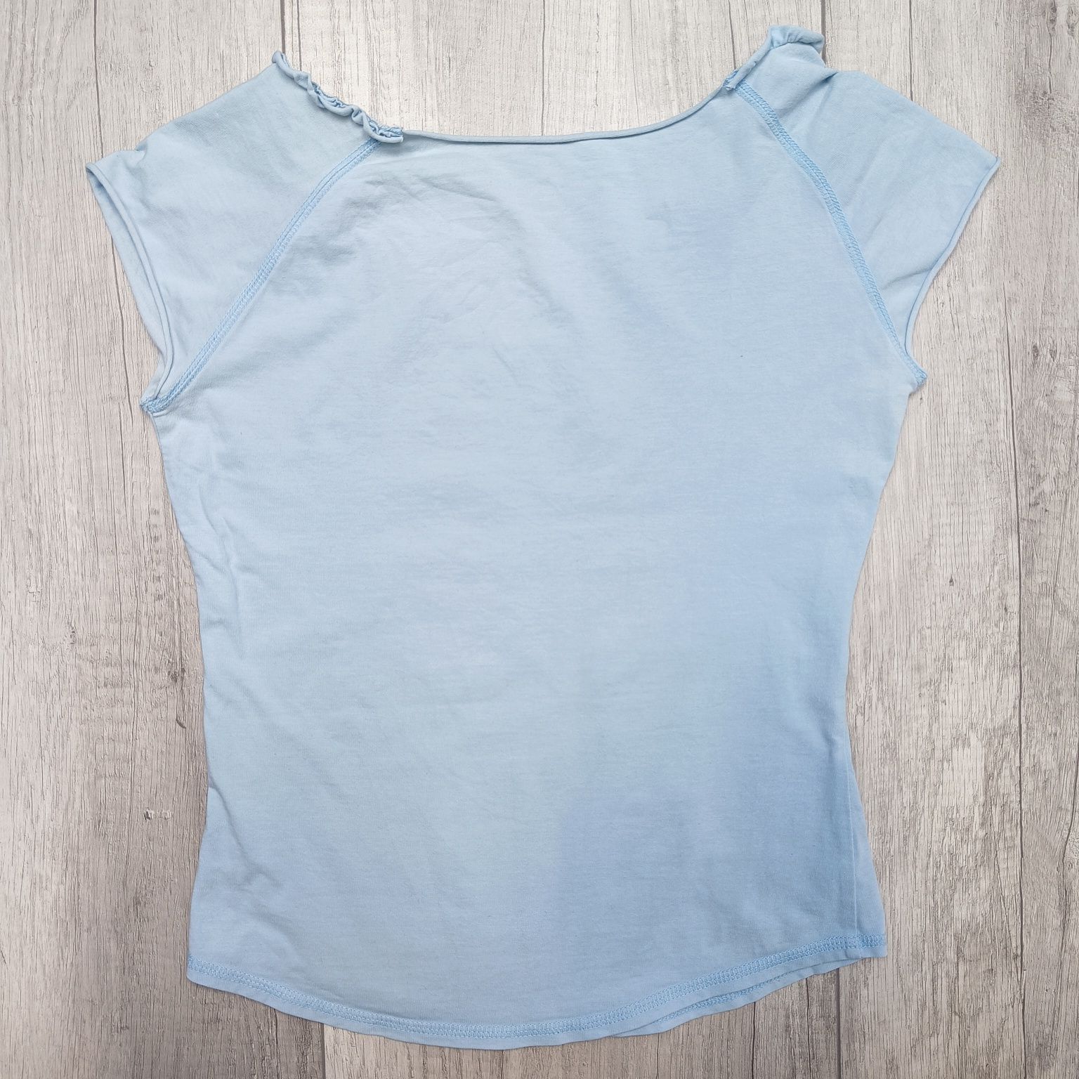 Niebieska bluzka damska na krótki rękaw, koszulka, Big Star, M / 38