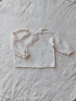 Muślinowa kremowa bluzka Zara r. 80