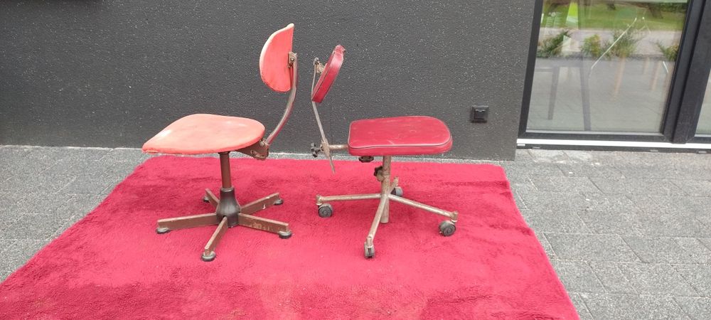 Krzesło PRL techniczne obrotowe stare loft