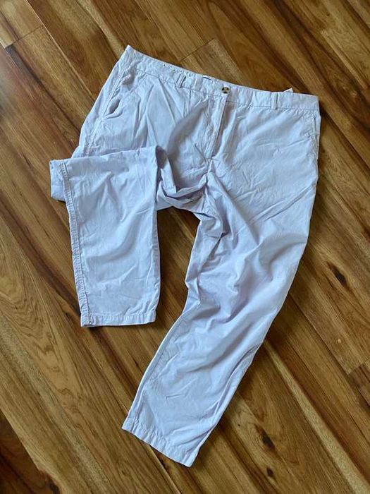 48 50 liliowe krem fiolet pastele spodnie cygaretki chinosy +size xxl