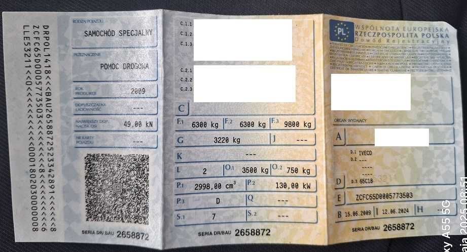 Sprzedam samochód Iveco 65C16 (pomoc drogowa)