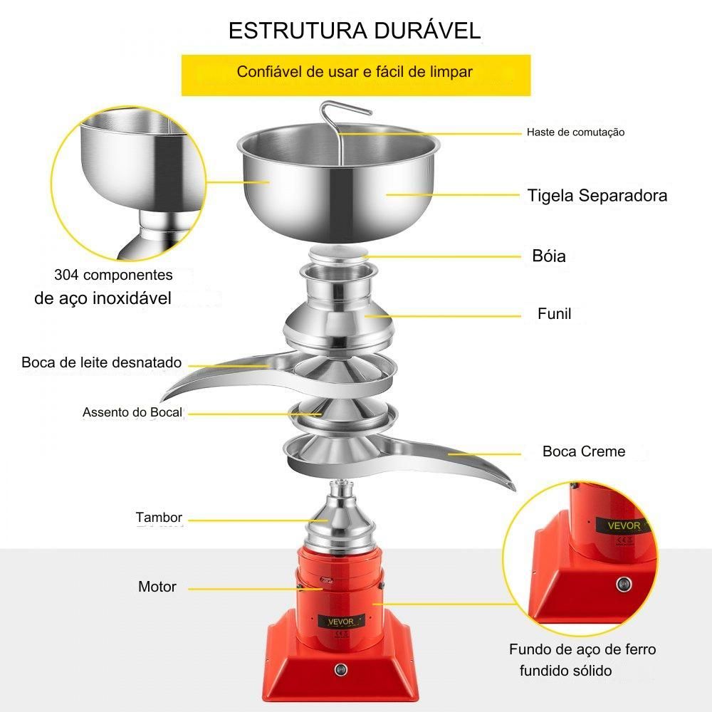 Separador de Leite Centrífugo  100L