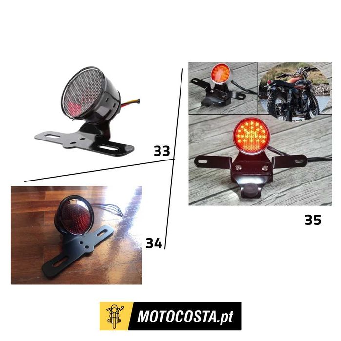 Farolins Traseiros - Suporte Matrícula e Piscas - MOTOCOSTA