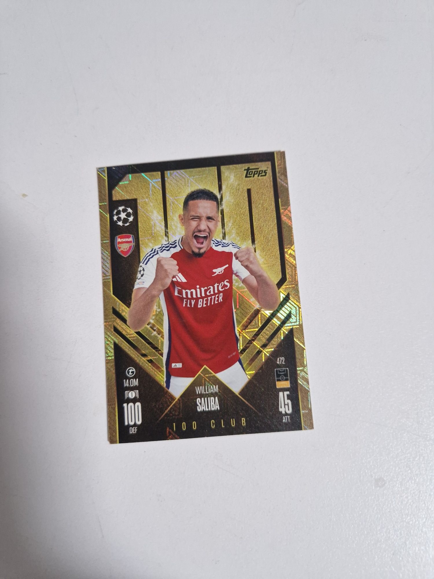 Cromo do Saliba 100 clubs do match attax 24 25