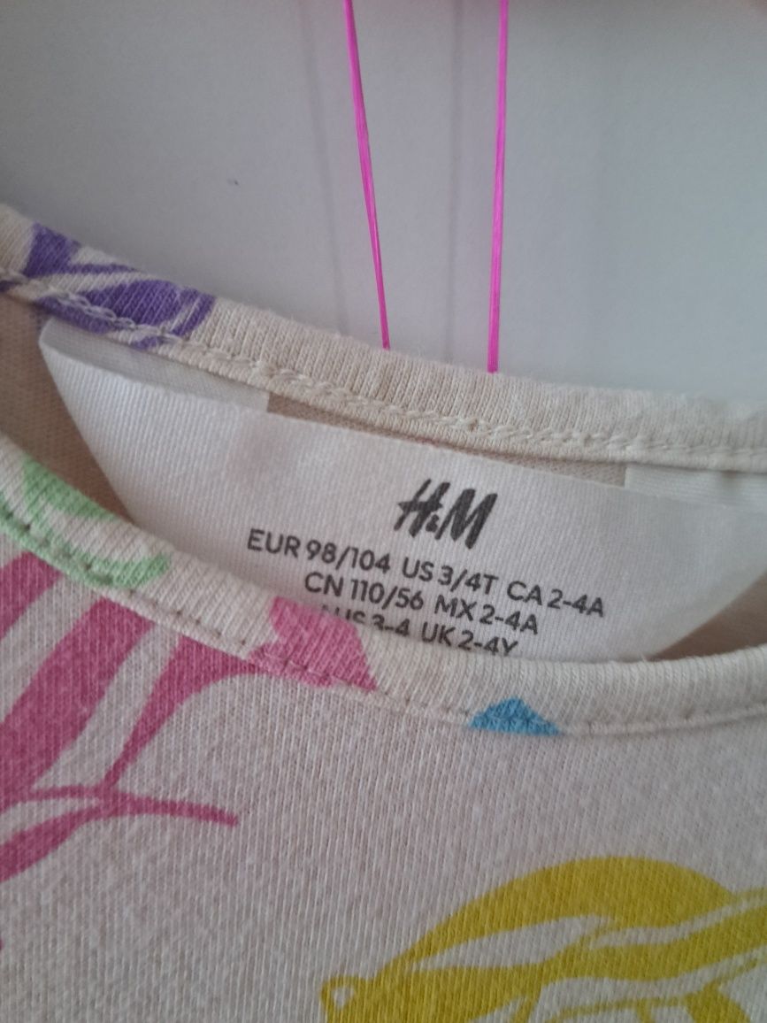 Sukieneczka H&M, rozm 98/104, jednorożce,,  założona raz