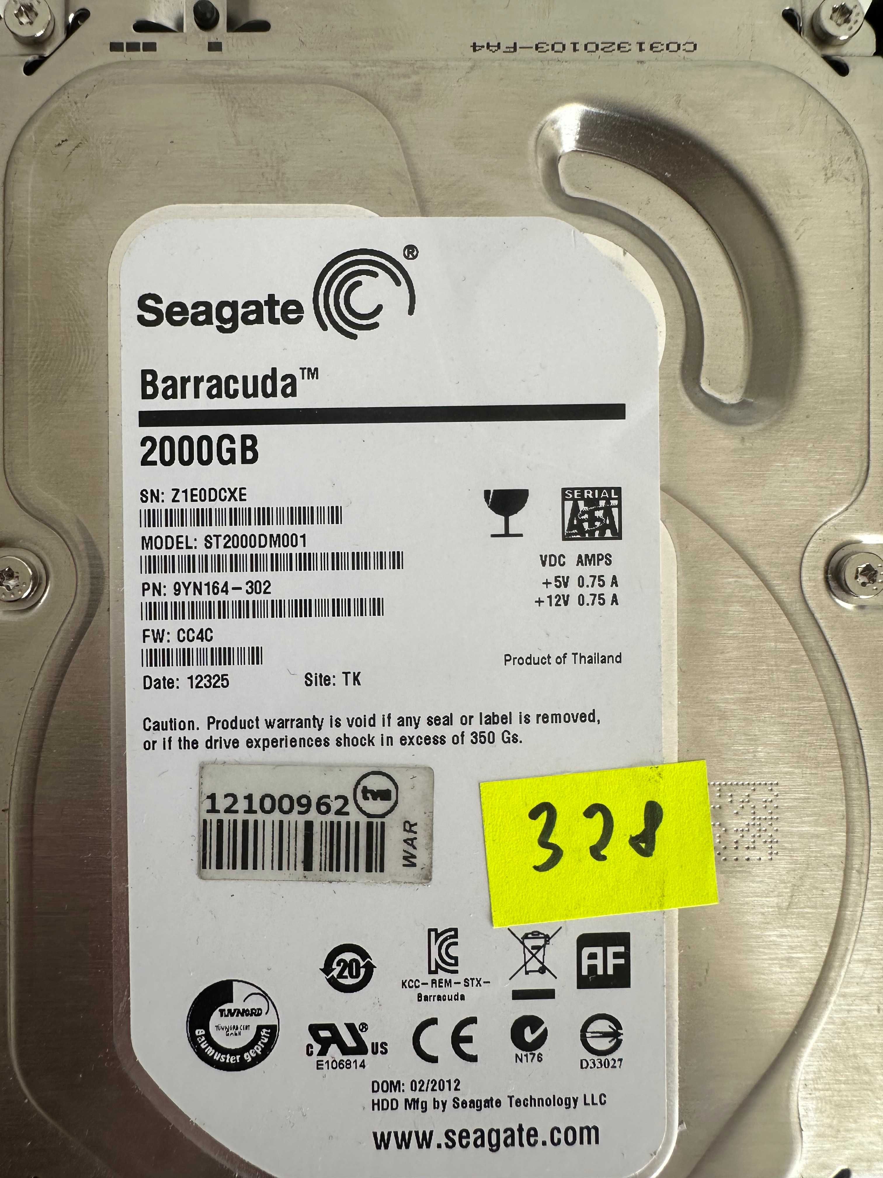 Жорсткі диски Seagate 2 ТБ пробіг до 1К годин