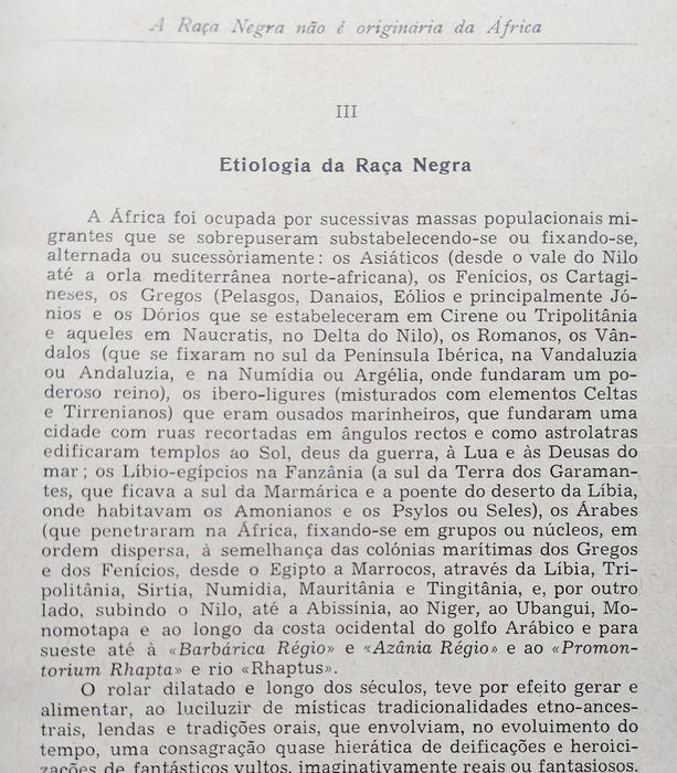 A Raça Negra Não é Originária de África