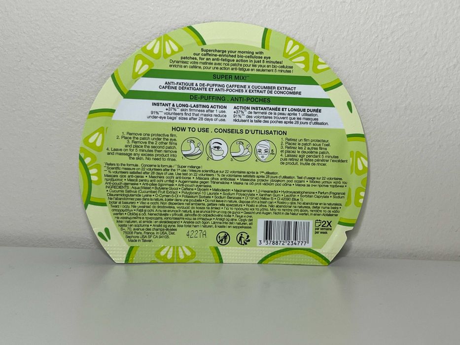SEPHORA Anti-Fatigue Eye Masks Biocelulozowe maski na oczy płatki