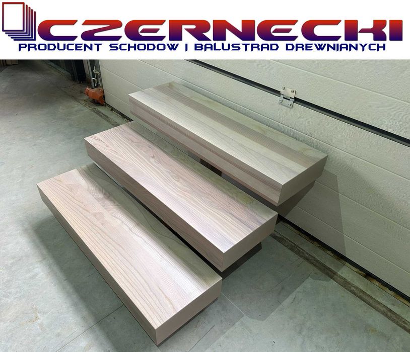 Stopnie półkowe dębowe schody wspornikowe dąb słoneczny