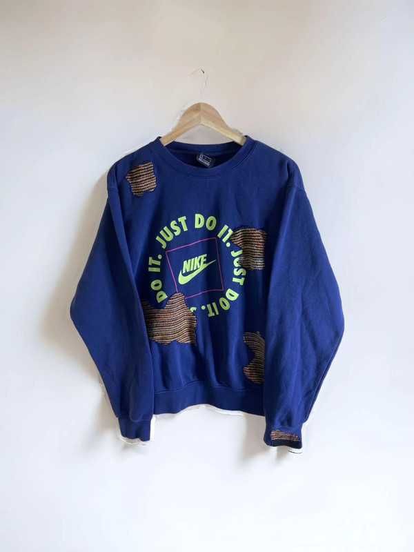 Nike bluza crewneck custom sweter granatowa