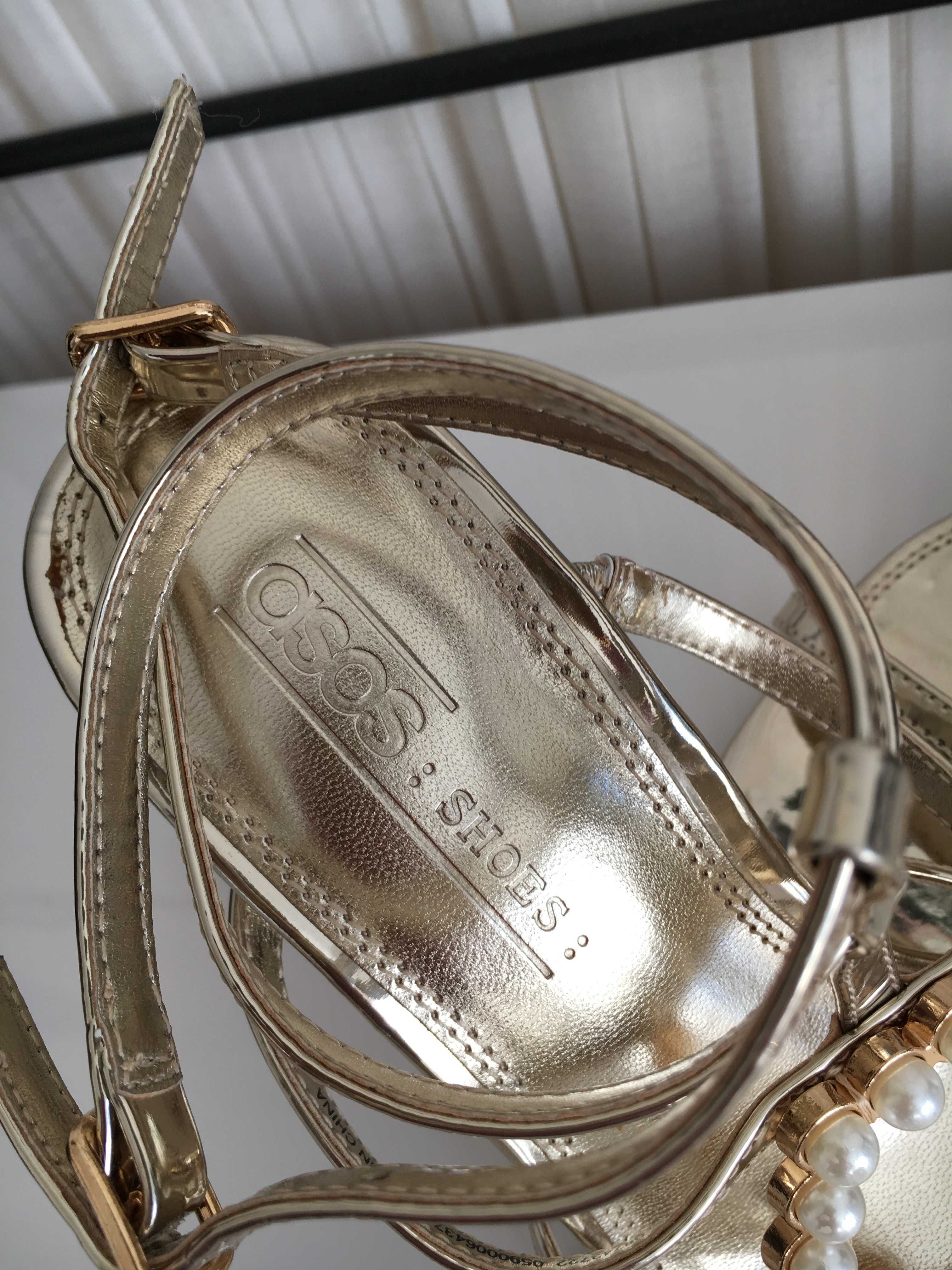 Szpilki sandały złote ekskluzywne Asos-Design/Nowe rozm.36,5 / 23,5cm