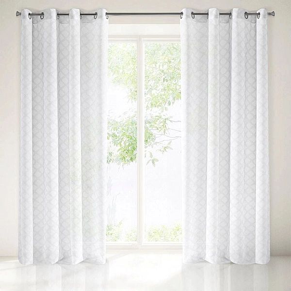 Firana Gotowa Dekoracyjna Okienna Hazal 140x250 Biała na Przelotkach