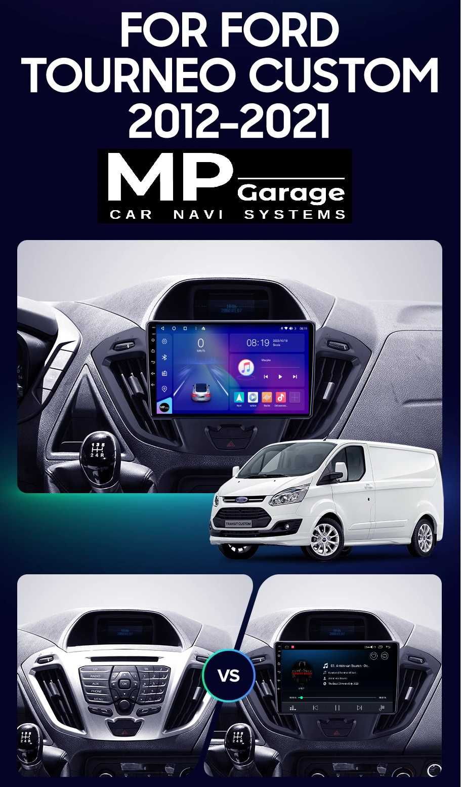 Radio Android FORD TRANSIT CUSTOM Qled 4G LTe CarPlay 12-21 Montaż!!!